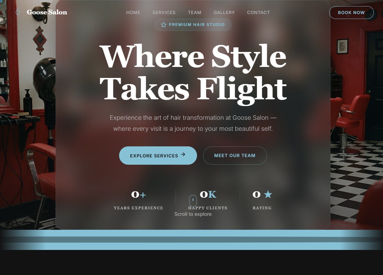 Goose Salon website preview